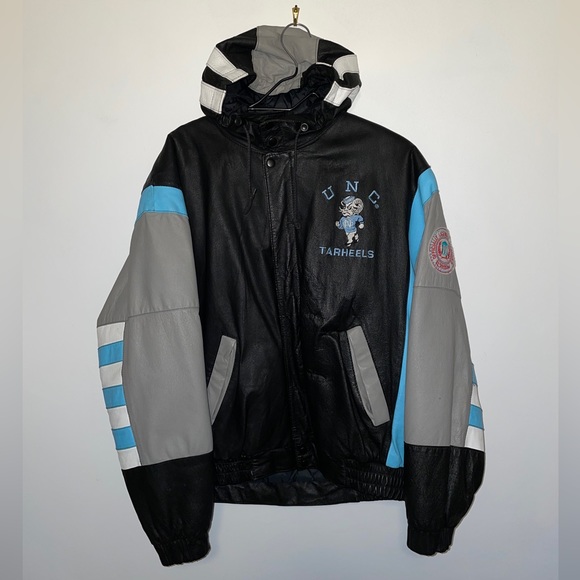 滴下 🇯🇵  NC23 LEATHER NC23 UNC TARHEELS HOODED JACKET🇯🇵 滴下 - Picture 2 of 3